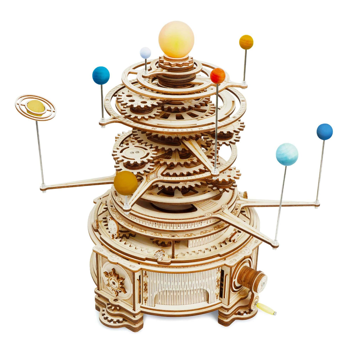 316 PCS Rotatable Mechanical Orrery DIY Wooden Model