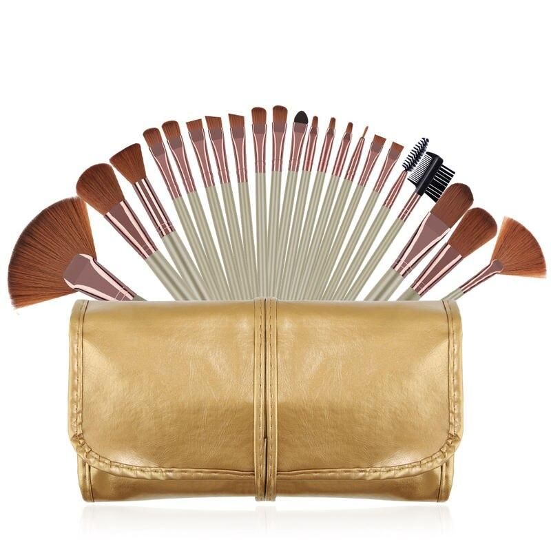 22-Piece Premium Makeup Brush Set with Cosmetic Bag