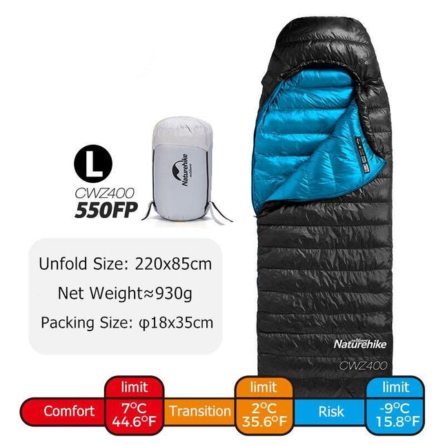 Ultra-Light Goose Down Winter Sleeping Bag for Hiking and Camping - Wnkrs