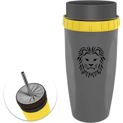 Twist & Sip Travel Mug: Non-Spill, Straw-Enabled, Double-Walled Portable Cup - Wnkrs