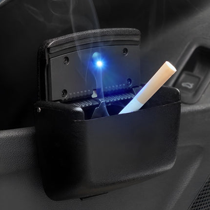 Cendrier de voiture portable sans fumée avec lumière LED et couvercle