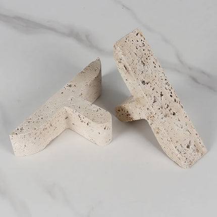 Elegant Travertine Bookends for Shelves