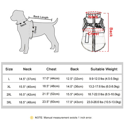 Veste d'hiver imperméable pour chien avec harnais réfléchissant