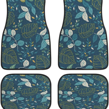 Universal Blue Floral Print Car Floor Mats Set - Wnkrs