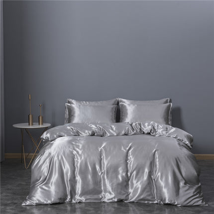 Simulation Silk Three-piece Duvet Cover Bedding - Wnkrs