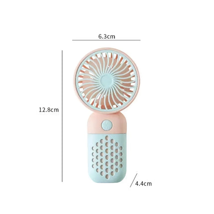 Cute USB Mini Handheld Rechargeable Fan - Pocket-Sized, Low-Noise, and Portable