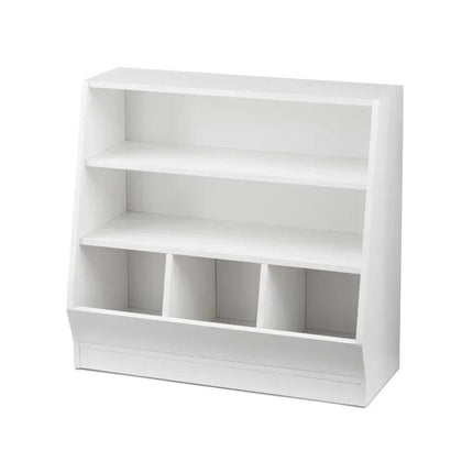 Kid-Friendly White Storage Bookcase with Bins - Wnkrs