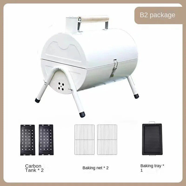 Portable Dual Cooking Area Charcoal Grill – Smoke-Free, Easy Carry BBQ for Outdoor Adventures - Wnkrs