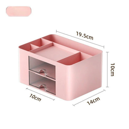 Compact Multifunctional Desk Organizer with Dual Drawers - Wnkrs