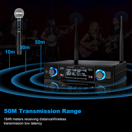 Sistema de micrófono inalámbrico de dos canales para fiestas de karaoke