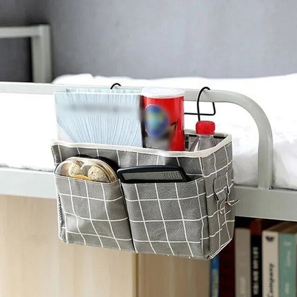 Multi-Purpose Bedside Storage Organizer: Canvas Hanging Pocket for Bedroom Essentials - Wnkrs