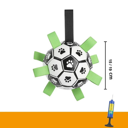 Jouet de football interactif pour chien avec languettes de préhension