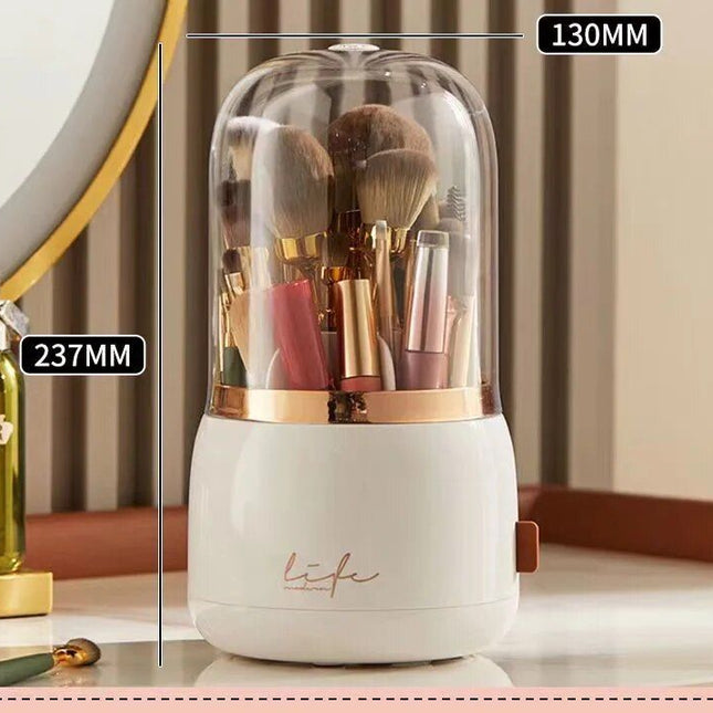 360° Rotating Cosmetic Brush Holder - Portable & Clear Makeup Organizer - Wnkrs