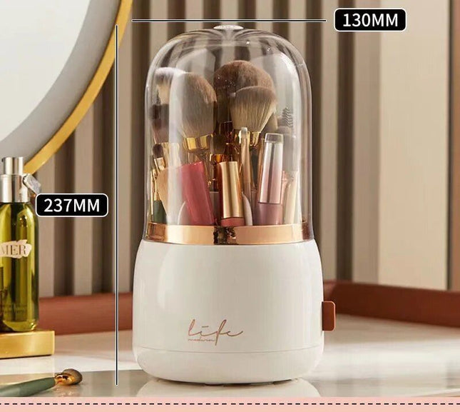 360° Rotating Cosmetic Brush Holder - Portable & Clear Makeup Organizer - Wnkrs