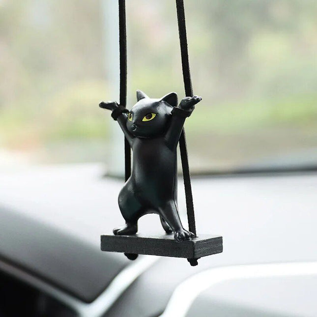 Cute Cat on Branch Car Rearview Mirror Pendant - Wnkrs