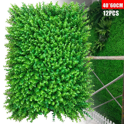 12pcs Artificial Mat Panel Wall Hedge Decor - Wnkrs