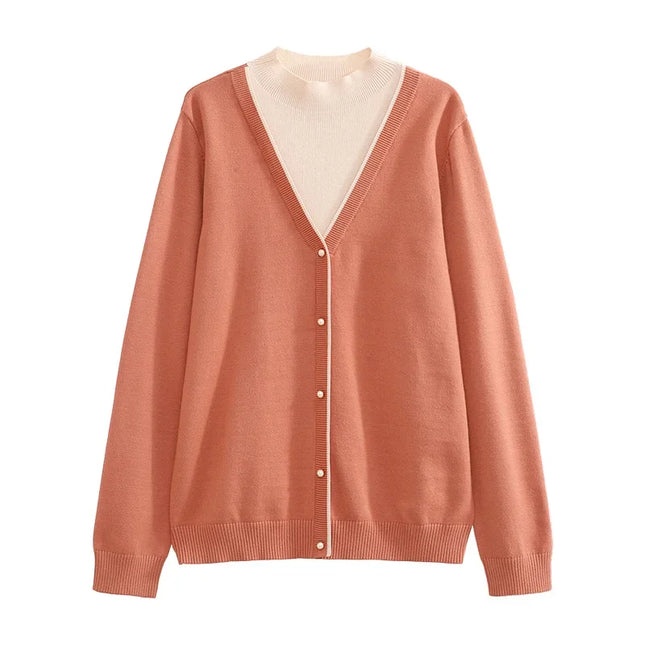 Pull à col roulé patchwork confortable