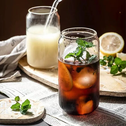 Ensemble de tasses en verre de 16 oz avec couvercle, paille et brosse