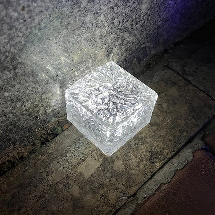 Luces LED para caminos de jardín alimentadas por energía solar: lámparas decorativas para exteriores con forma de cubitos de hielo