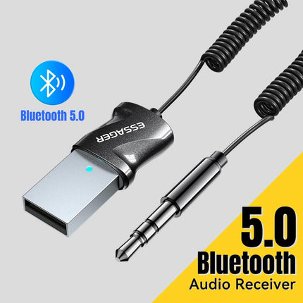 Adaptateur auxiliaire Bluetooth 5.0 Récepteur sans fil pour audio de voiture et appels mains libres