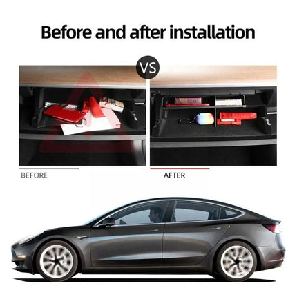 Layered Glove Box Storage Organizer for Tesla 2017-2021 Model 3Y - Wnkrs