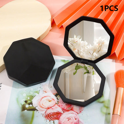 Mini miroir de maquillage hexagonal double face