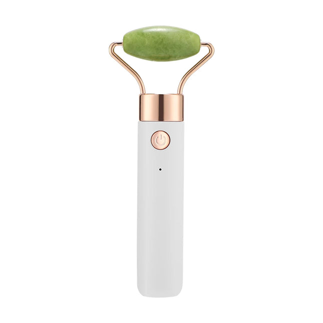 Masajeador eléctrico con rodillo de jade para relajación facial y corporal