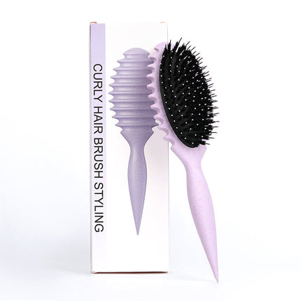 Brosse à cheveux démêlante en poils de sanglier pour définir les boucles