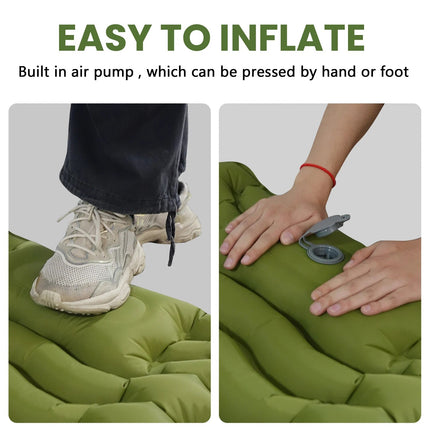 Inflatable Camping Mattress with Built-In Pillow & Pump