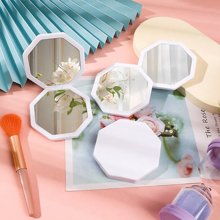 Mini miroir de maquillage hexagonal double face