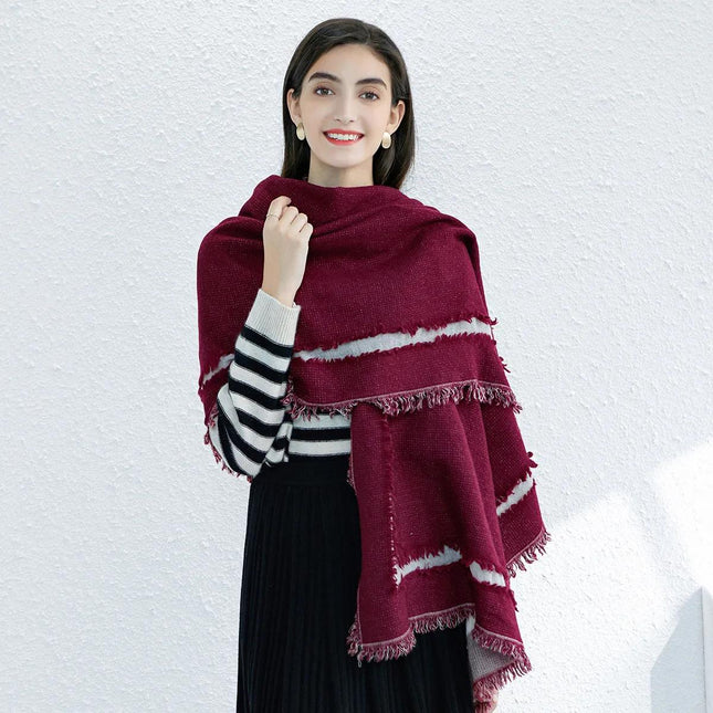 Écharpe de luxe 100 % laine et cachemire, châle poncho pashmina pour femme