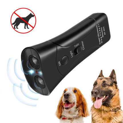 Repelente ultrasónico duradero para perros con linterna LED para controlar los ladridos