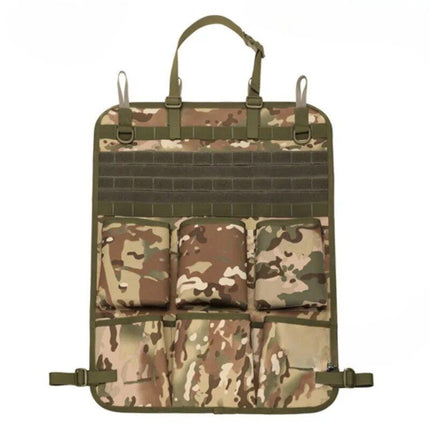 Multifunctional Camo Car Seat Back Organizer - Tactical Storage Bag with MOLLE System - Wnkrs