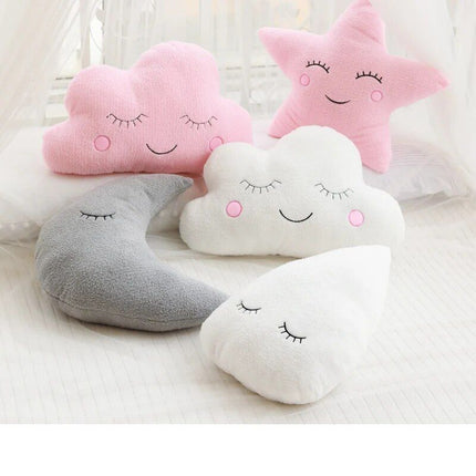 Nice Stuffed Cloud Moon Star Raindrop Plush Pillow - Wnkrs