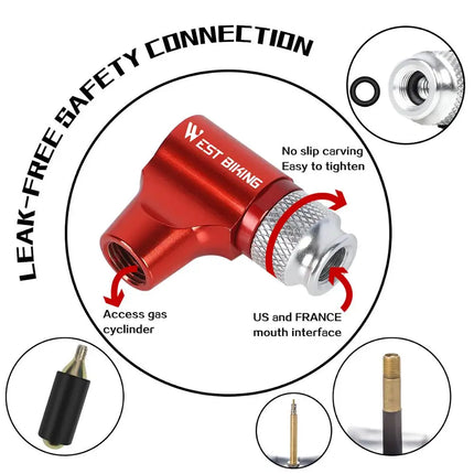 Portable CO2 Inflator Mini Bike Pump for Presta and Schrader Valves