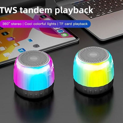 Wireless Bluetooth 5.2 Portable Outdoor Mini Speaker with RGB Lighting - Wnkrs