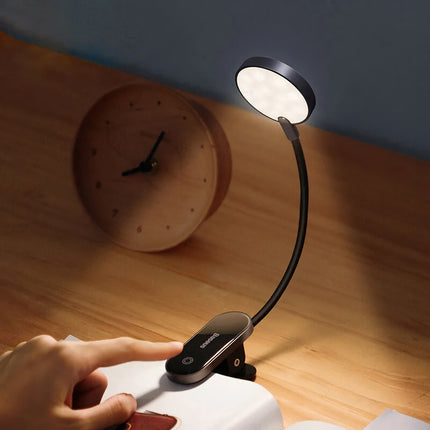 Dimmable LED Clip Desk Lamp: Portable USB Rechargeable Reading & Night Light