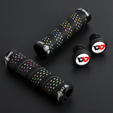 Non-Slip Bicycle Handlebar Grips with Bar Plugs for Enhanced Control