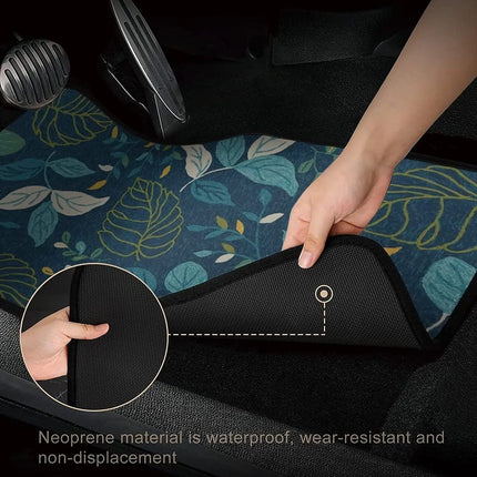 Universal Blue Floral Print Car Floor Mats Set - Wnkrs