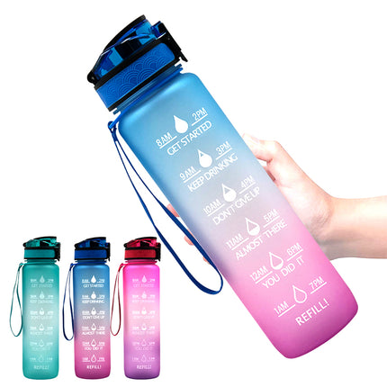 1000ml Sports Water Bottle Gradient Plastic Water Cup - Wnkrs