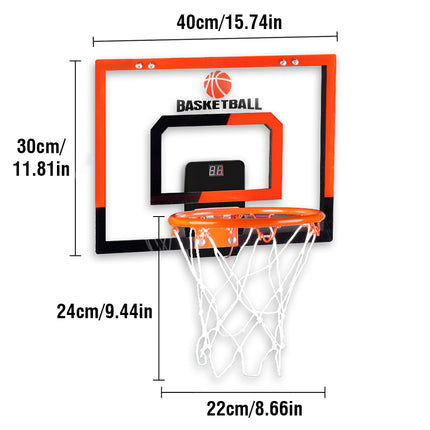 Canasta de baloncesto desmontable para montar en la pared con contador de puntuación electrónico