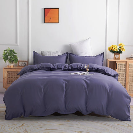 Pure Color Double-sided Four-piece Bedding Set - Wnkrs