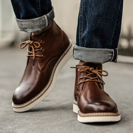 Botines de piel vintage para hombre