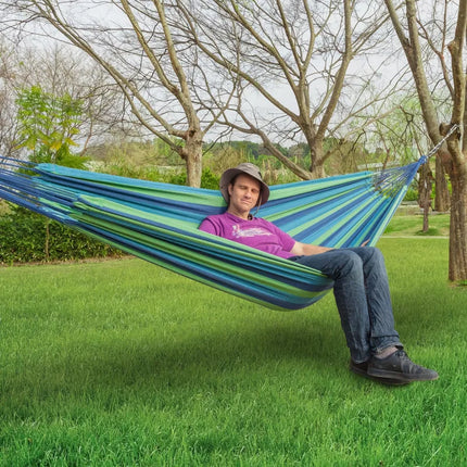 Hamaca portátil de lona gruesa para acampar al aire libre y para el ocio