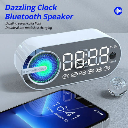 Wireless Bluetooth Speaker with LED Mirror Digital Alarm Clock & RGB Display - Wnkrs