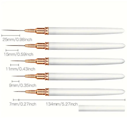 5-Piece Nail Art Liner Brush Set