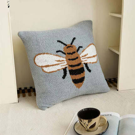 Funda de almohada de punto de microfibra con diseño de abejas adorables