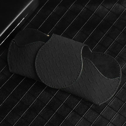 Plush Plaid Leather Car Sunglasses Holder - Wnkrs