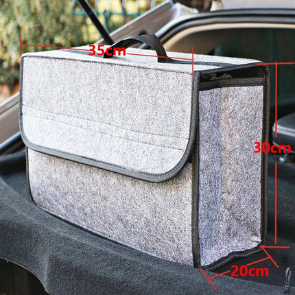 Compact Anti-Slip Car Trunk Organizer with Dual-Layer Elastic Net Storage - Wnkrs