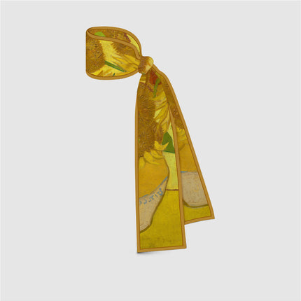 Van Gogh Inspired Skinny Silk Scarf